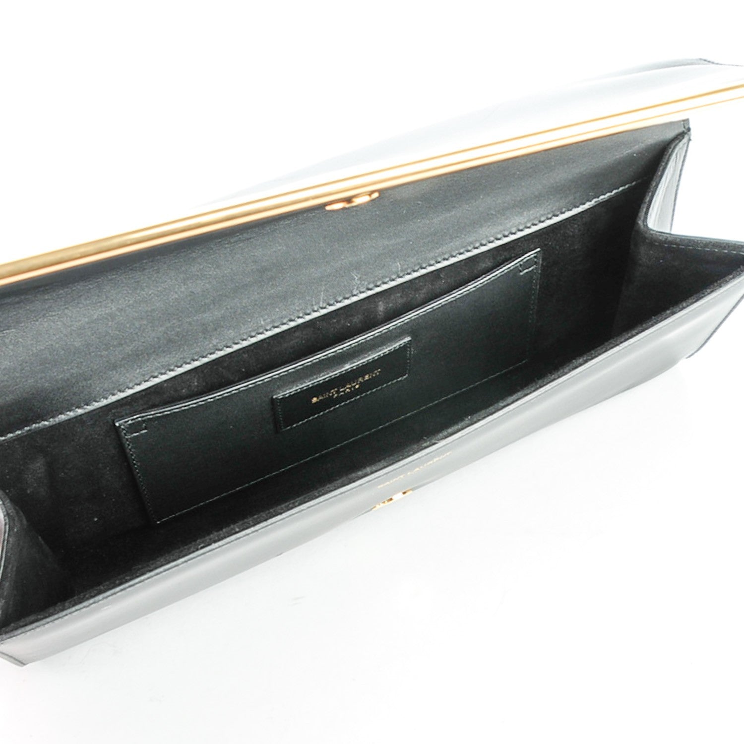 Saint Laurent Calfskin Lutetia Flap Clutch Black 5 of 7