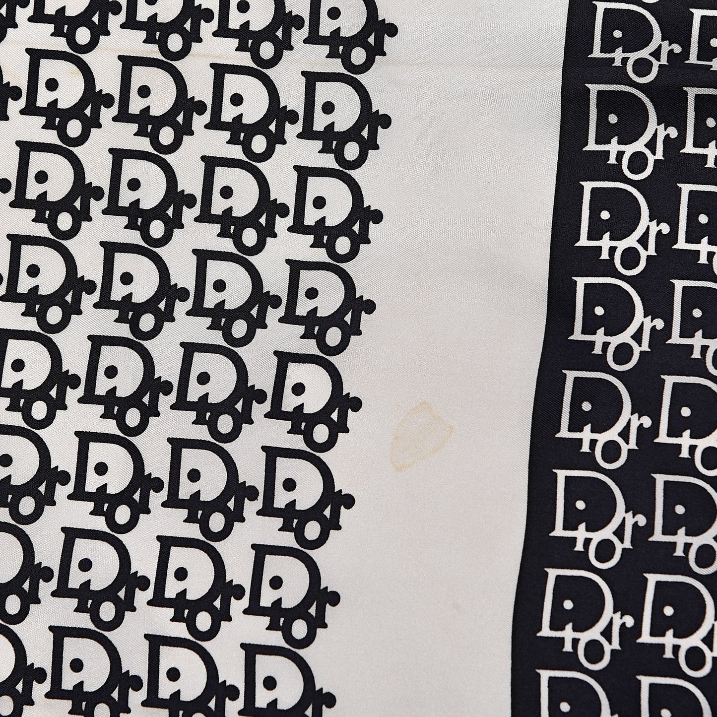 Silk Monogram Scarf Navy White