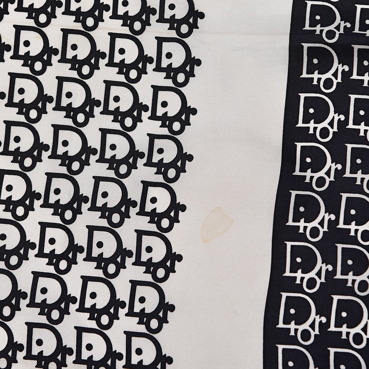 Christian Dior Silk Monogram Scarf Navy White 3 of 5