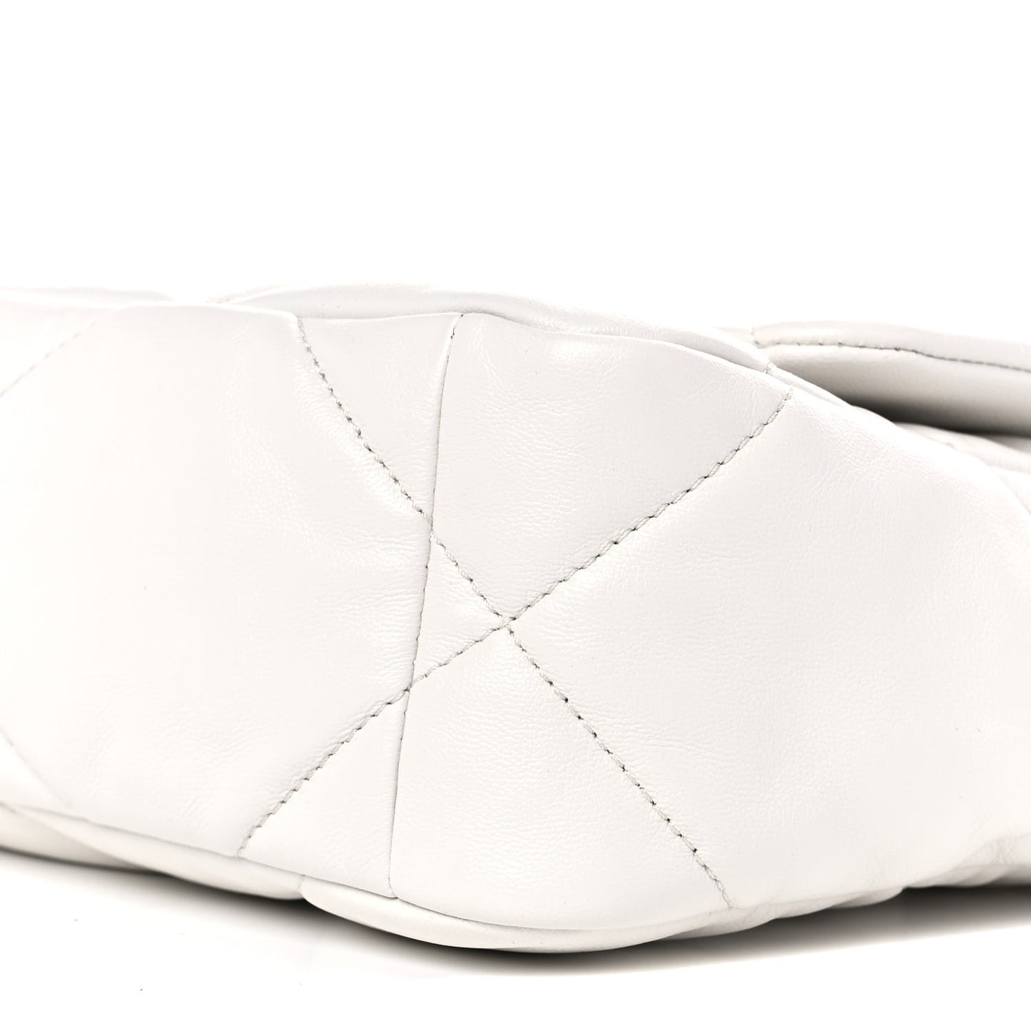 Goatskin Quilted Medium Chanel 19 Flap White