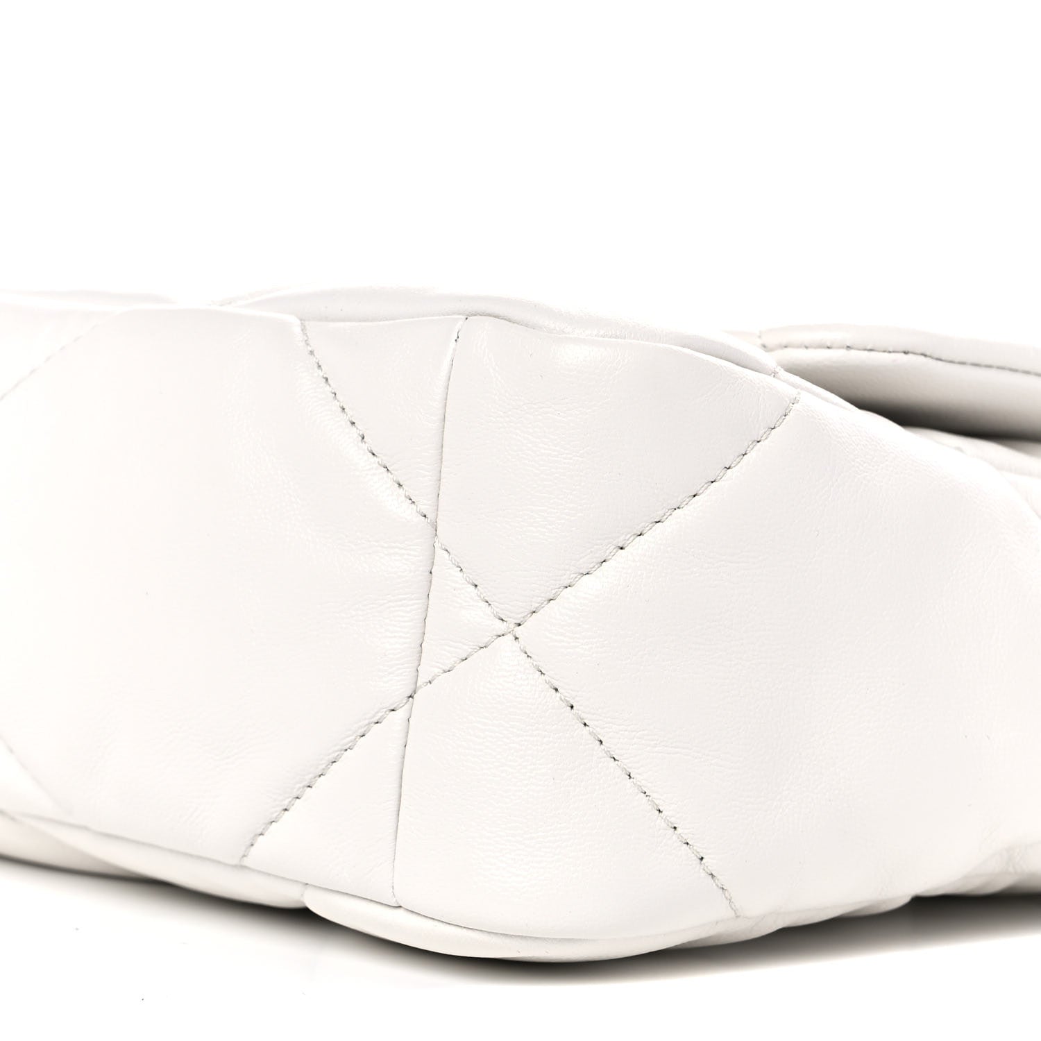 Chanel Goatskin Quilted Medium Chanel 19 Flap White 9 of 10