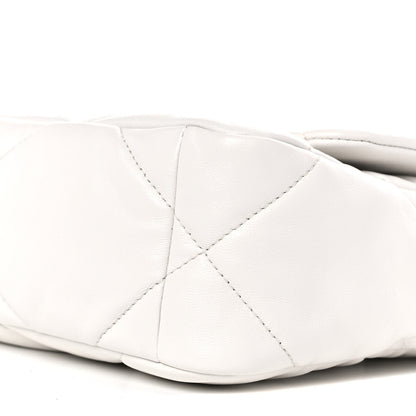 Chanel Goatskin Quilted Medium Chanel 19 Flap White 9 of 10