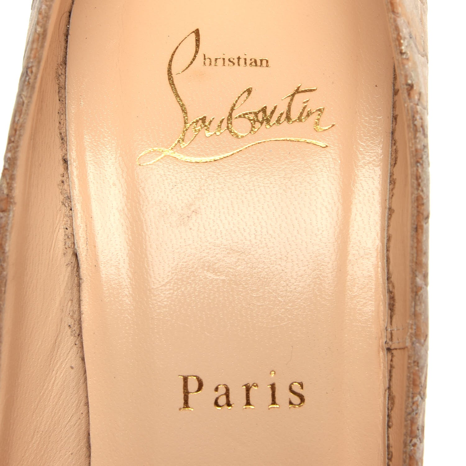 Christian Louboutin Liege Embossed So Kate 120 Pumps 39 Beige 8 of 10