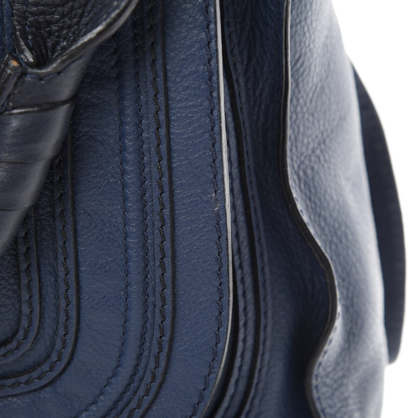 Calfskin Large Marcie Satchel Royal Navy