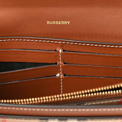 Burberry Vintage Check Grain Calfskin Halton Wallet Tan 14 of 15