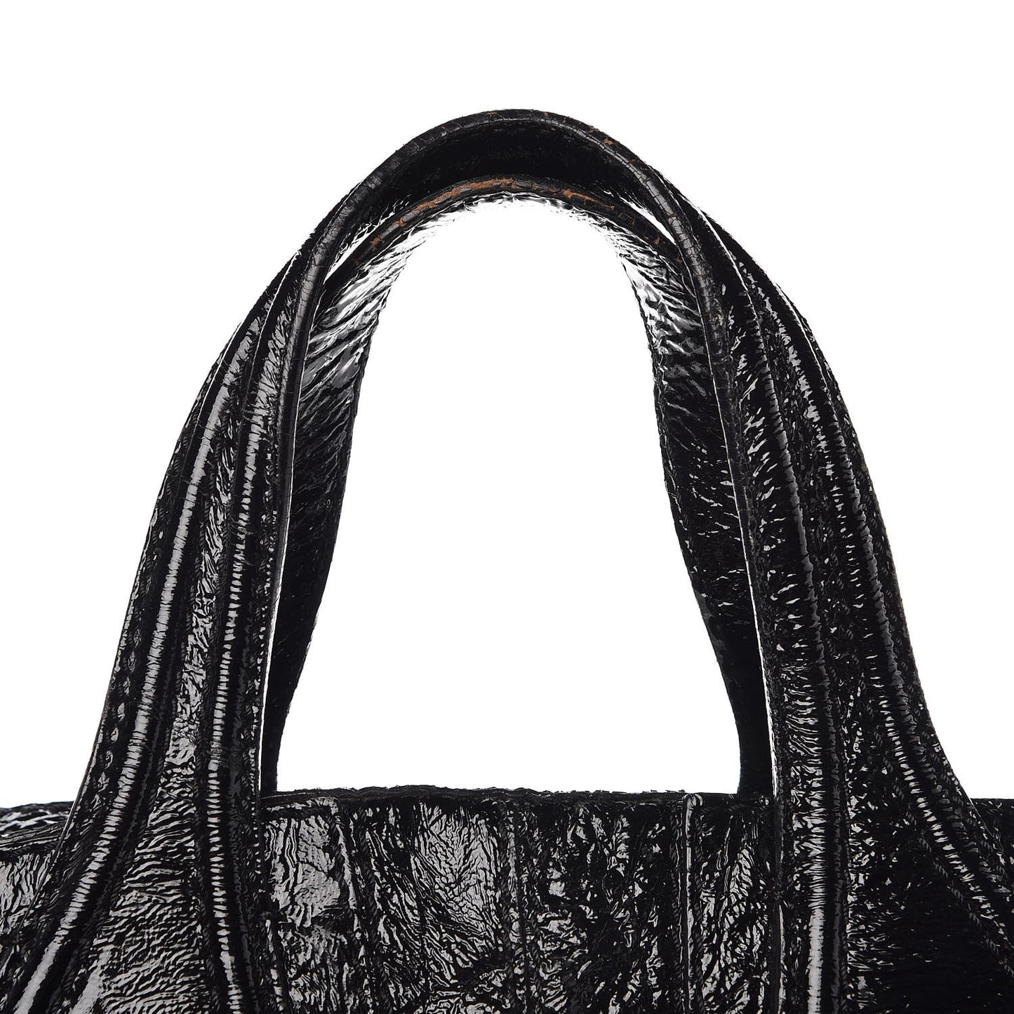 Crinkled Patent Calfskin Small Nightingale Black