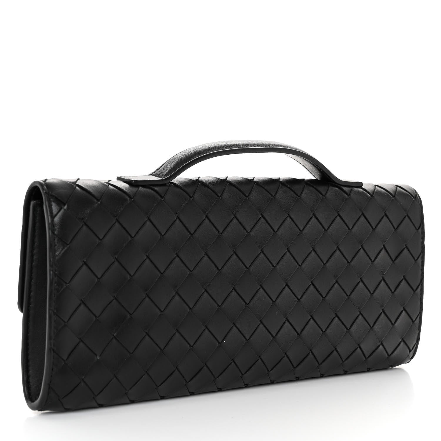 Bottega Veneta Nappa Intrecciato Long Andiamo Top Handle Clutch Black 4 of 10
