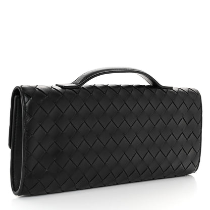 Bottega Veneta Nappa Intrecciato Long Andiamo Top Handle Clutch Black 4 of 10