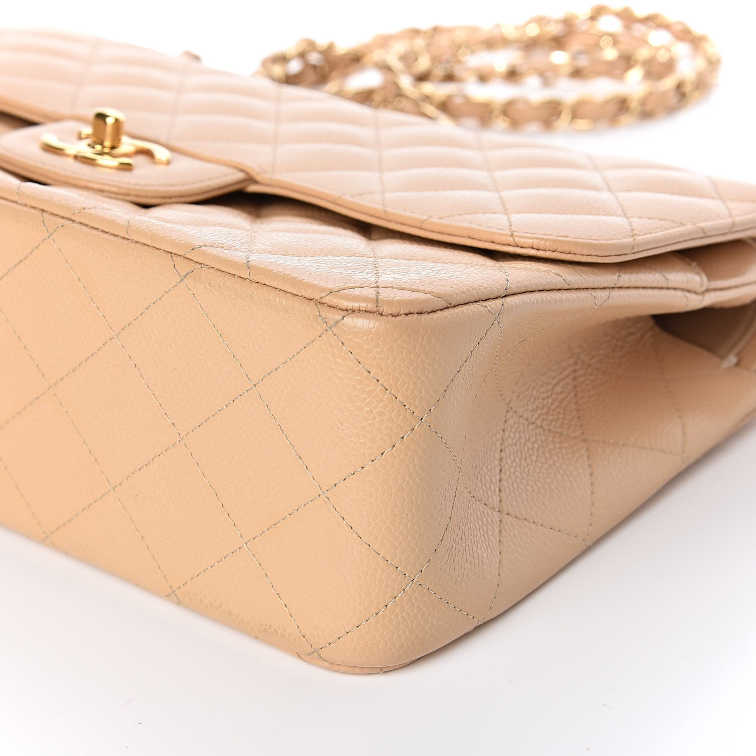 Chanel Caviar Quilted Jumbo Double Flap Beige Clair 9 of 10