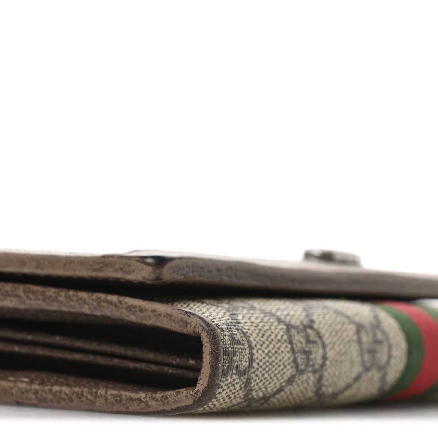 GG Supreme Monogram Web Ophidia Wallet On Chain Brown
