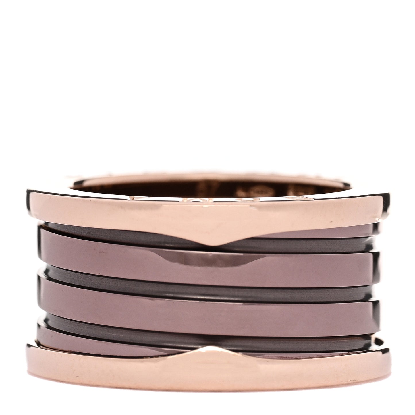 18K Rose Gold Bronze Cermet B.Zero1 Roma Four-Band Ring 57 8