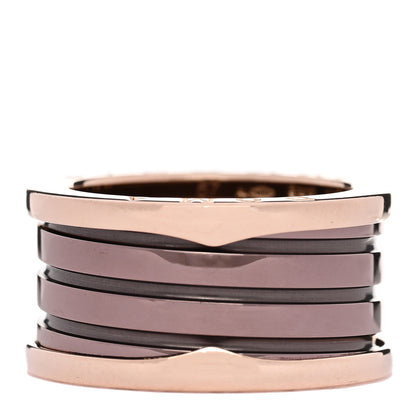 Bulgari 18K Rose Gold Bronze Cermet B.Zero1 Roma Four-Band Ring 57 8 3 of 5