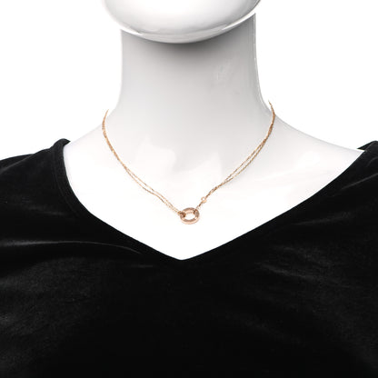 Cartier 18K Pink Gold 2 Diamond LOVE Necklace 2 of 5
