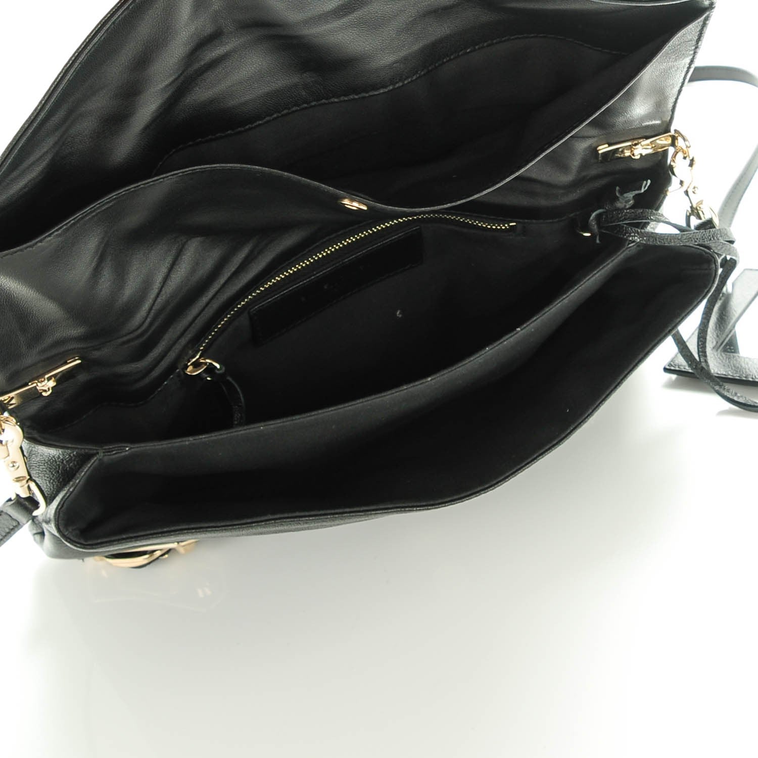Balenciaga Chevre Gold Metallic Edge Hardware Envelope Clutch Black 5 of 7