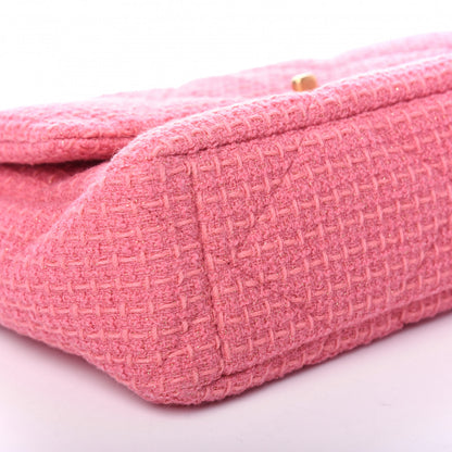Chanel Metallic Tweed Quilted Large Chanel 19 Flap Pink 8 of 9
