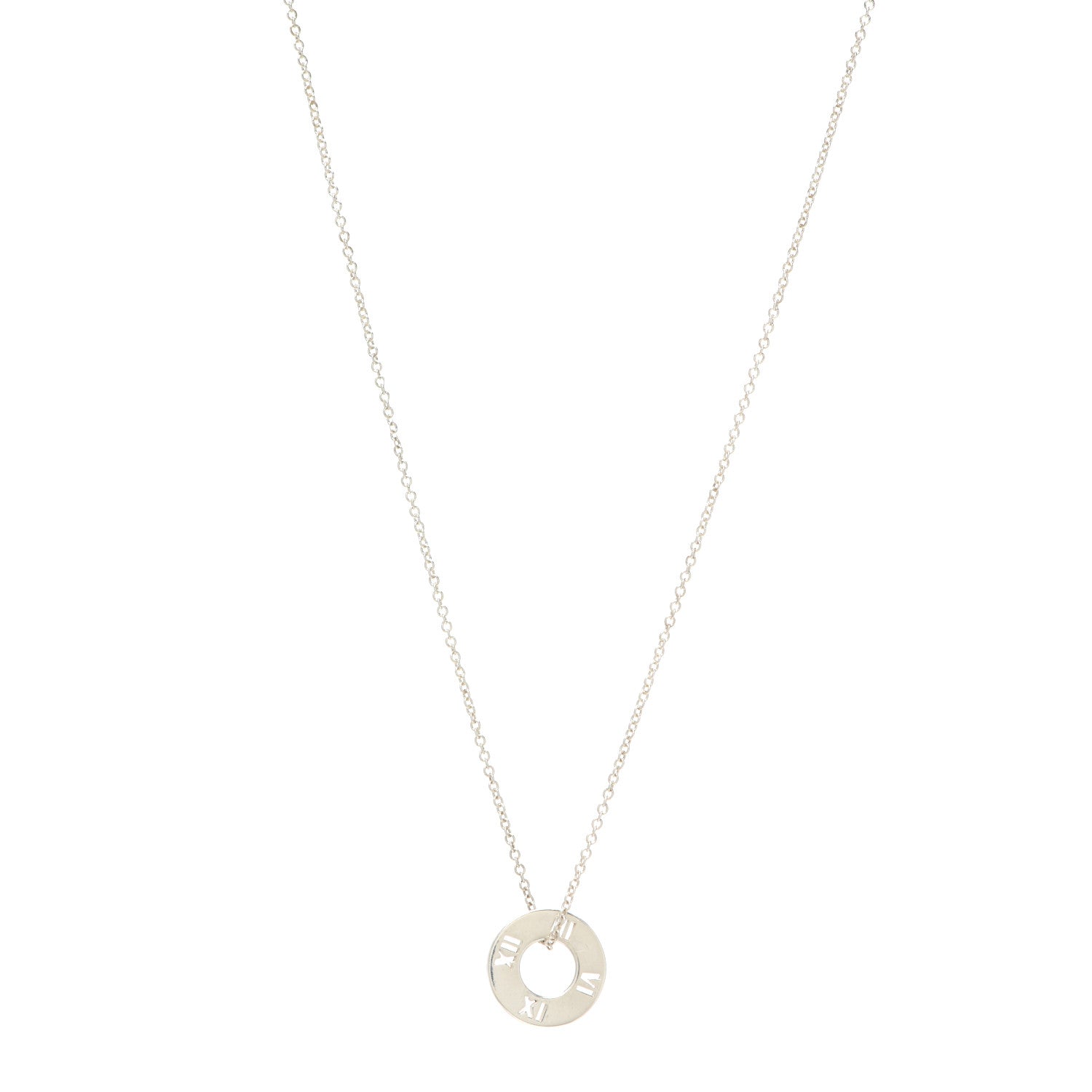Tiffany Sterling Silver Atlas Pendant Necklace 1 of 4