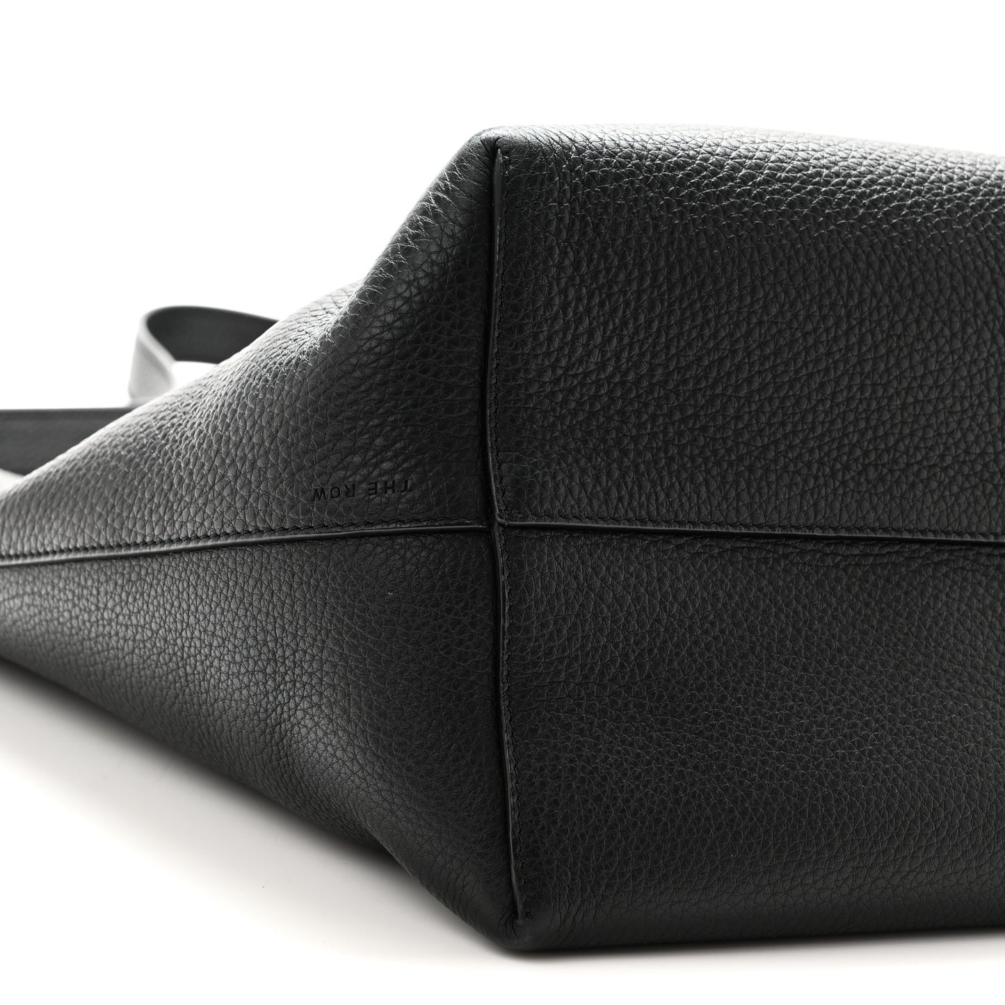 Grained Calfskin Medium N/S Hook Tote Black