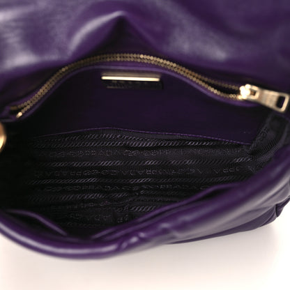 Prada Nappa Re-Nylon Triangle Quilted Patchwork System Flap Shoulder Bag Viola 4 of 8