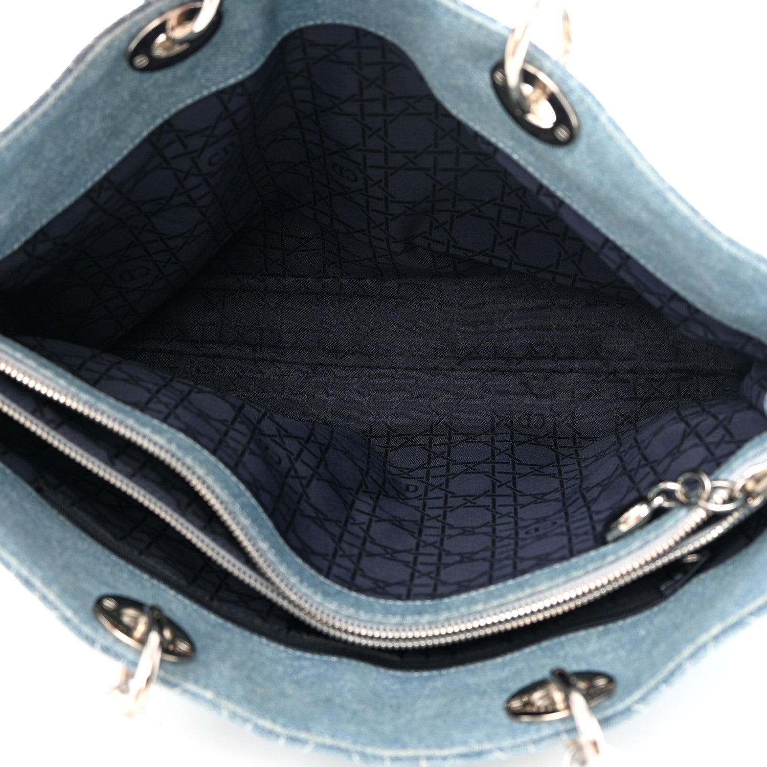 Christian Dior Denim Cannage Large Lady Dior Light Blue 5 of 12