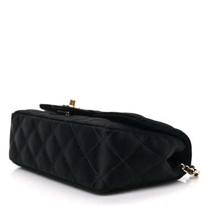 Chanel Satin Quilted Mini Rectangular Flap Black 8 of 8