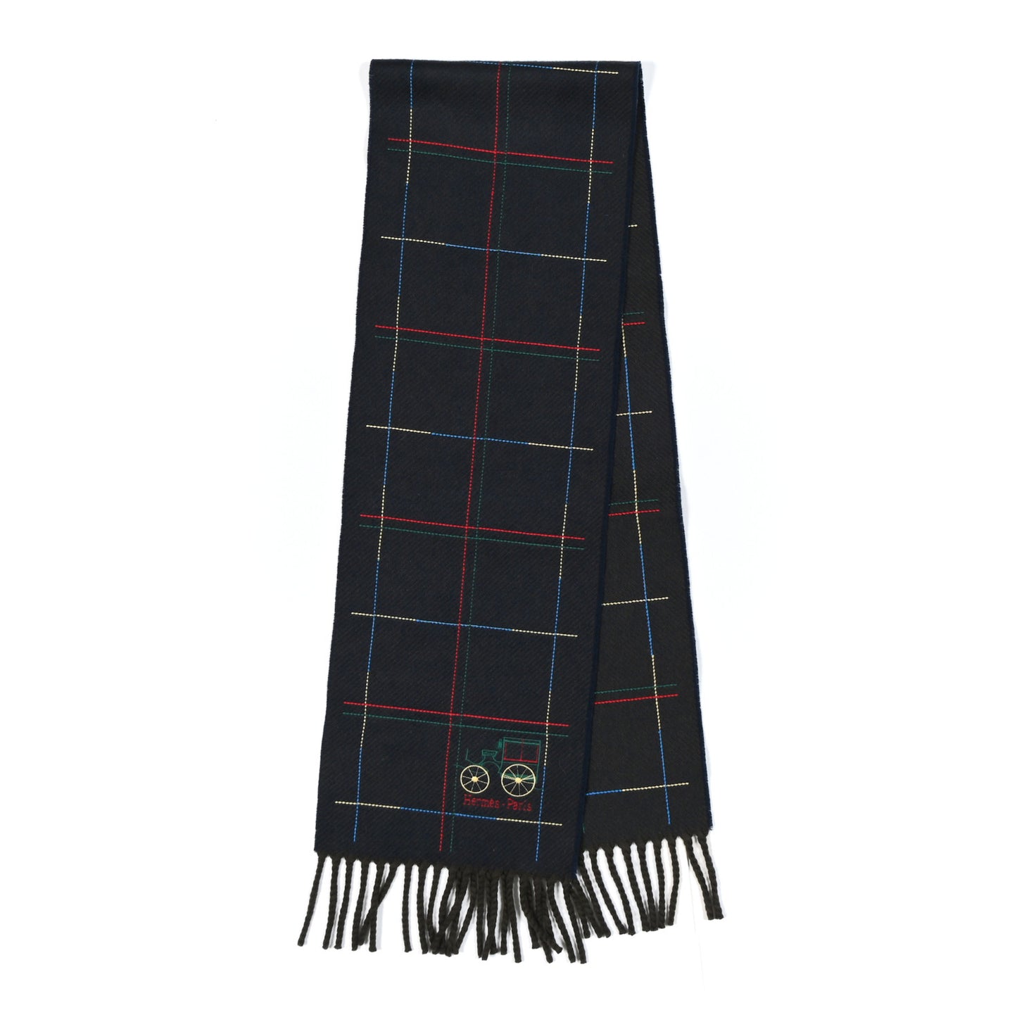 Cashmere Fringe A Toute Brodee Scarf Bleu