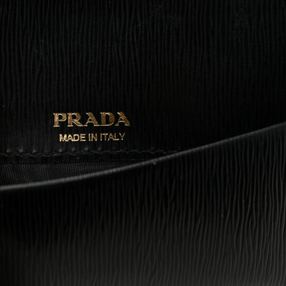 Prada Vitello Move Zip Top Card Holder Wallet Black 6 of 9