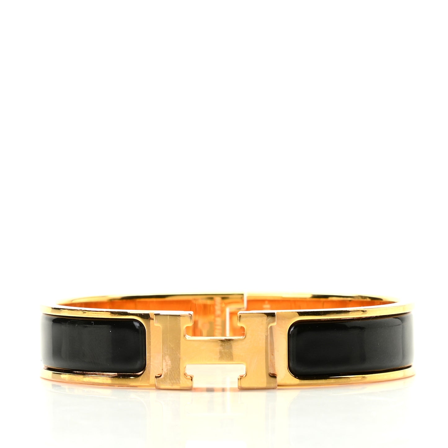 Enamel Narrow Clic Clac H Bracelet PM Black
