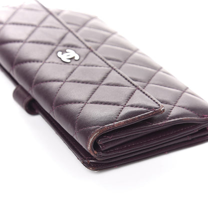 Chanel Lambskin Quilted Long Flap Wallet Prune 10 of 14