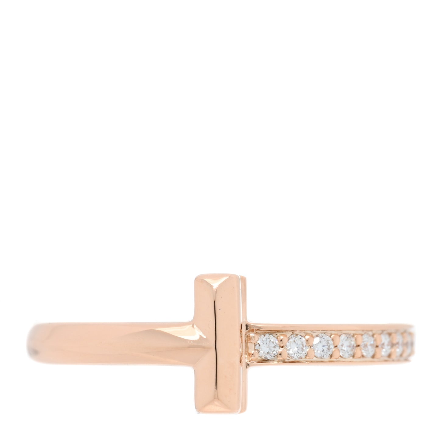 18K Rose Gold Diamond 2.5mm T T1 Ring 52 6