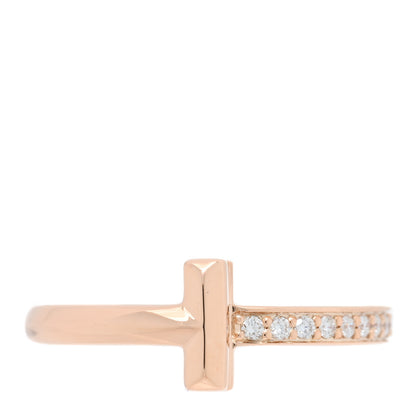 Tiffany 18K Rose Gold Diamond 2.5mm T T1 Ring 52 6 1 of 5