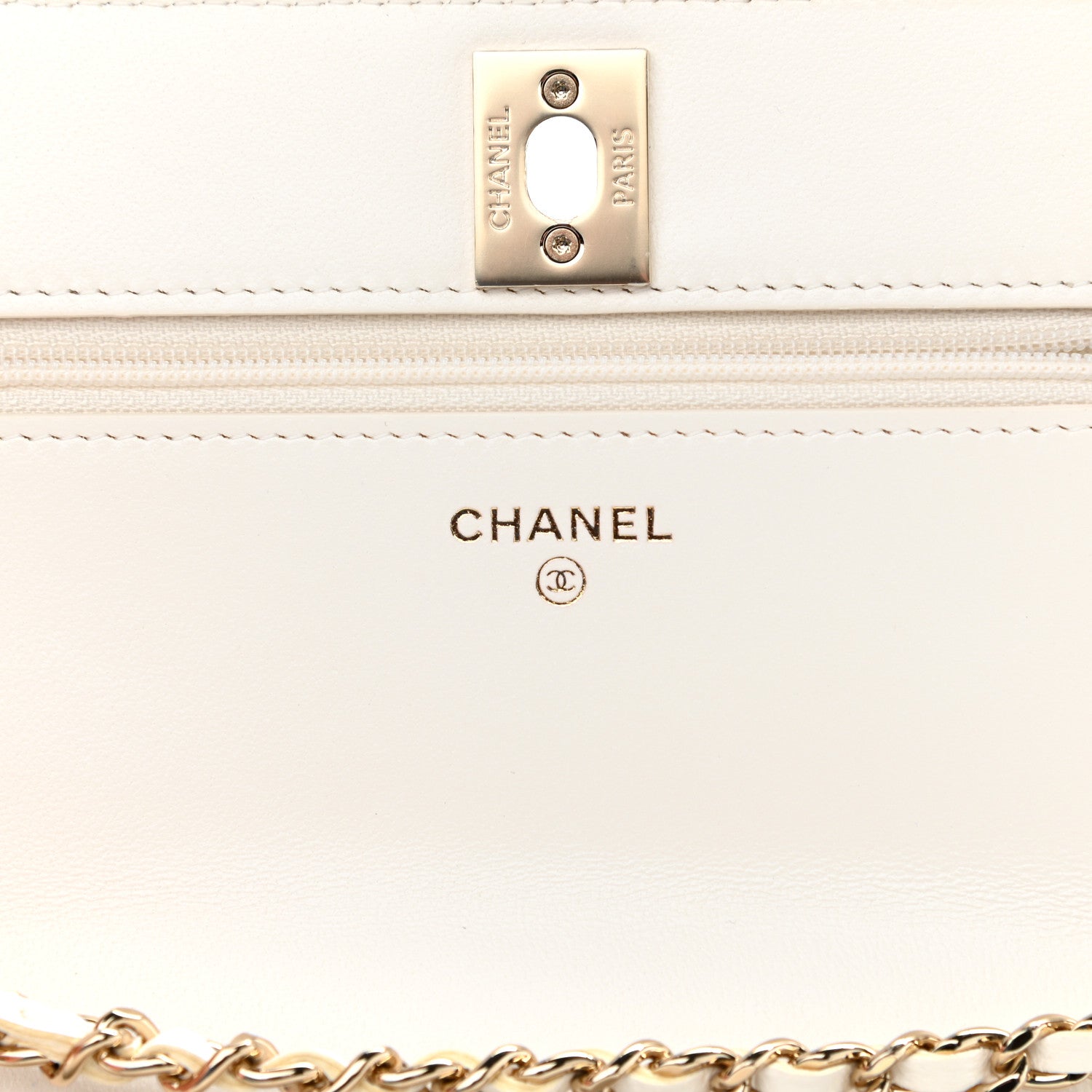 Chanel Lambskin Quilted Trendy CC Wallet On Chain WOC White 6 of 11