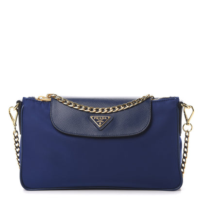 Prada Tessuto Nylon Saffiano Crossbody Bag Bluette 1 of 11