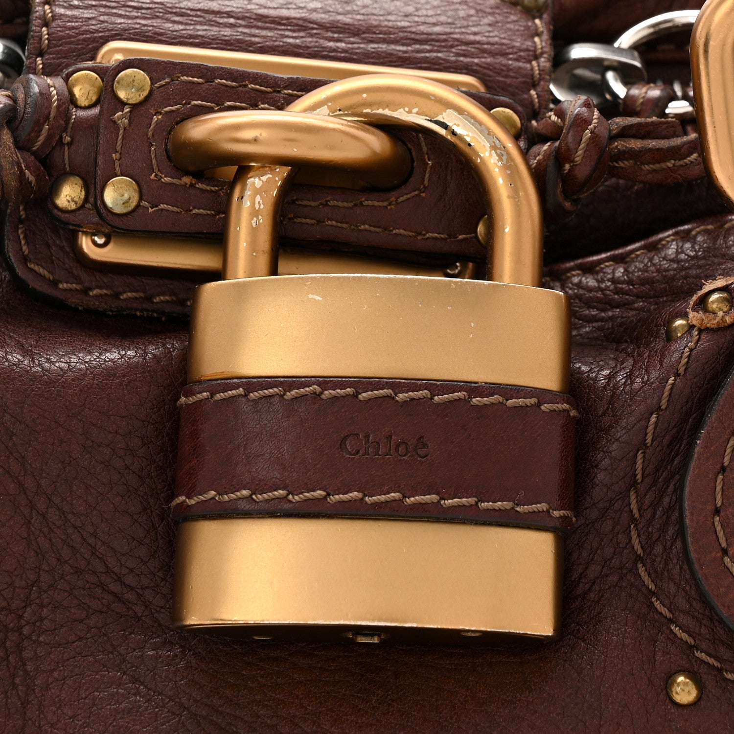 Chloe Calfskin Medium Paddington Satchel Chocolate 1783785