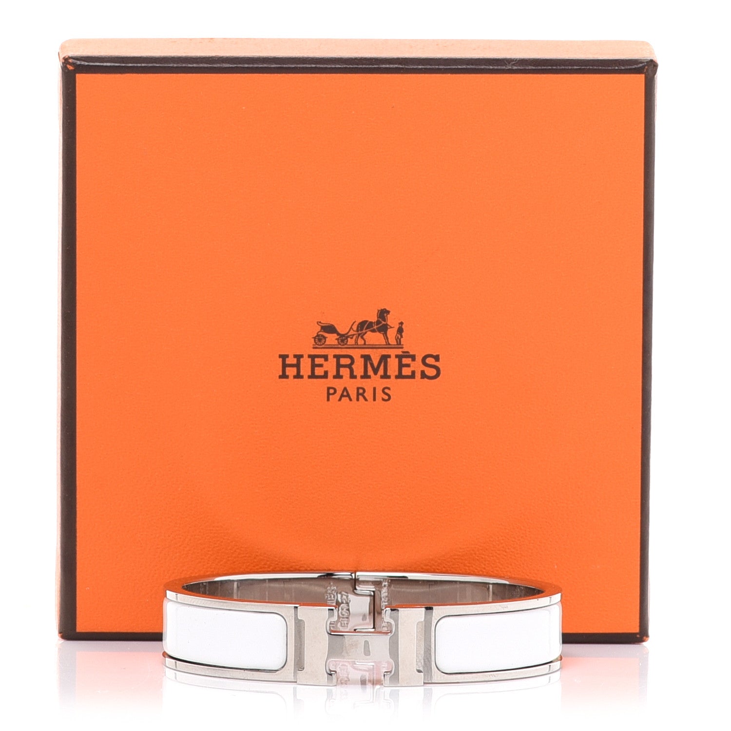 Hermes Enamel Narrow Clic Clac H Bracelet PM White 6 of 6