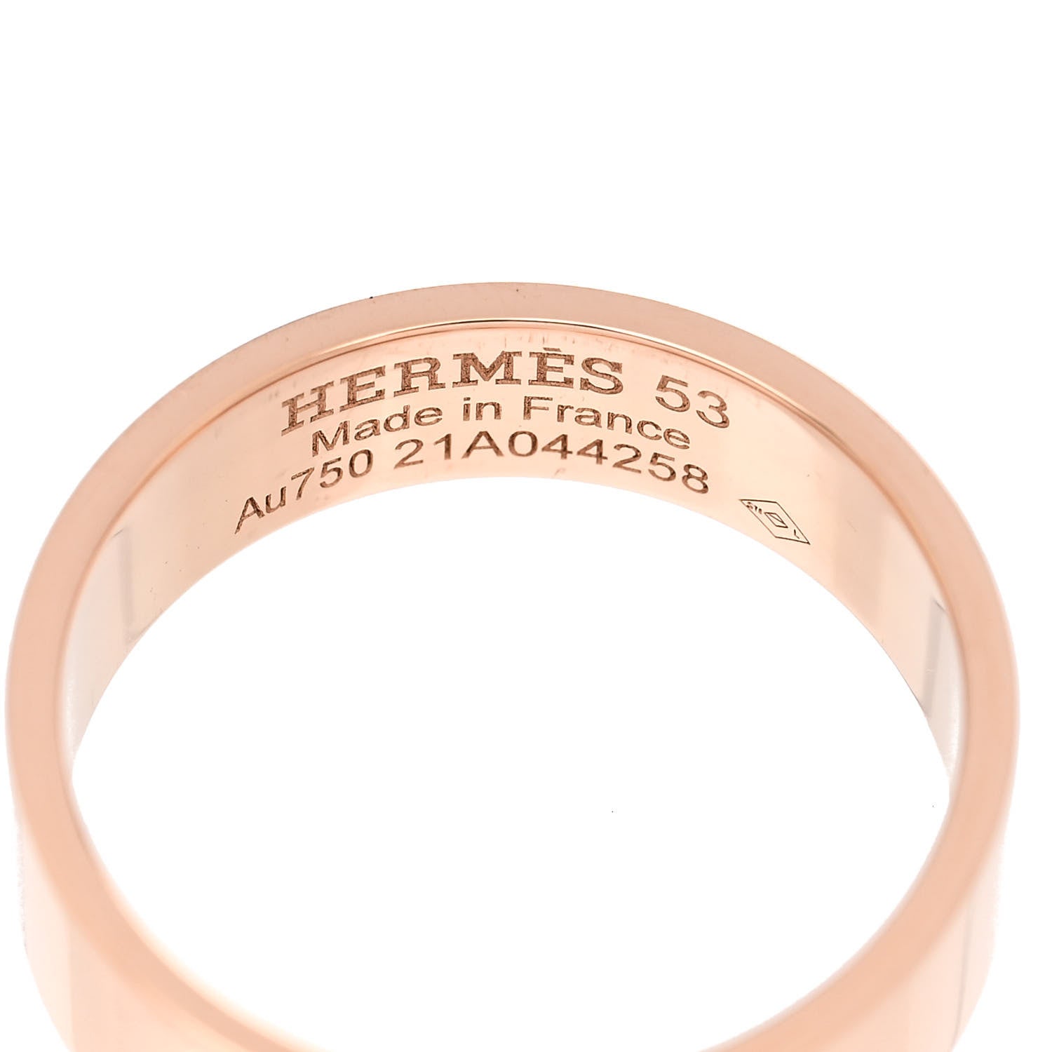 Hermes 18K Rose Gold Diamond PM H D'Ancre Ring 53 6.5 4 of 5