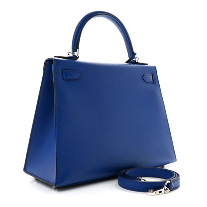 Hermes Epsom Verso Kelly Sellier 28 Bleu Royal Anemone 2 of 10