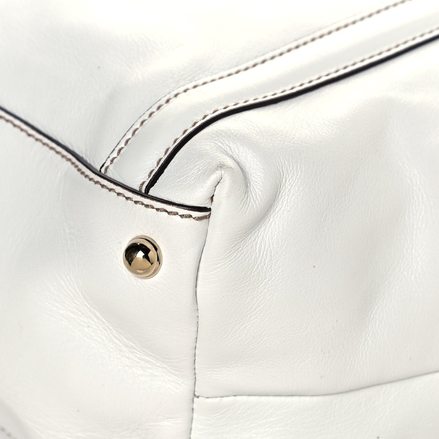 Calfskin Large Britt Shoulder Bag Off White