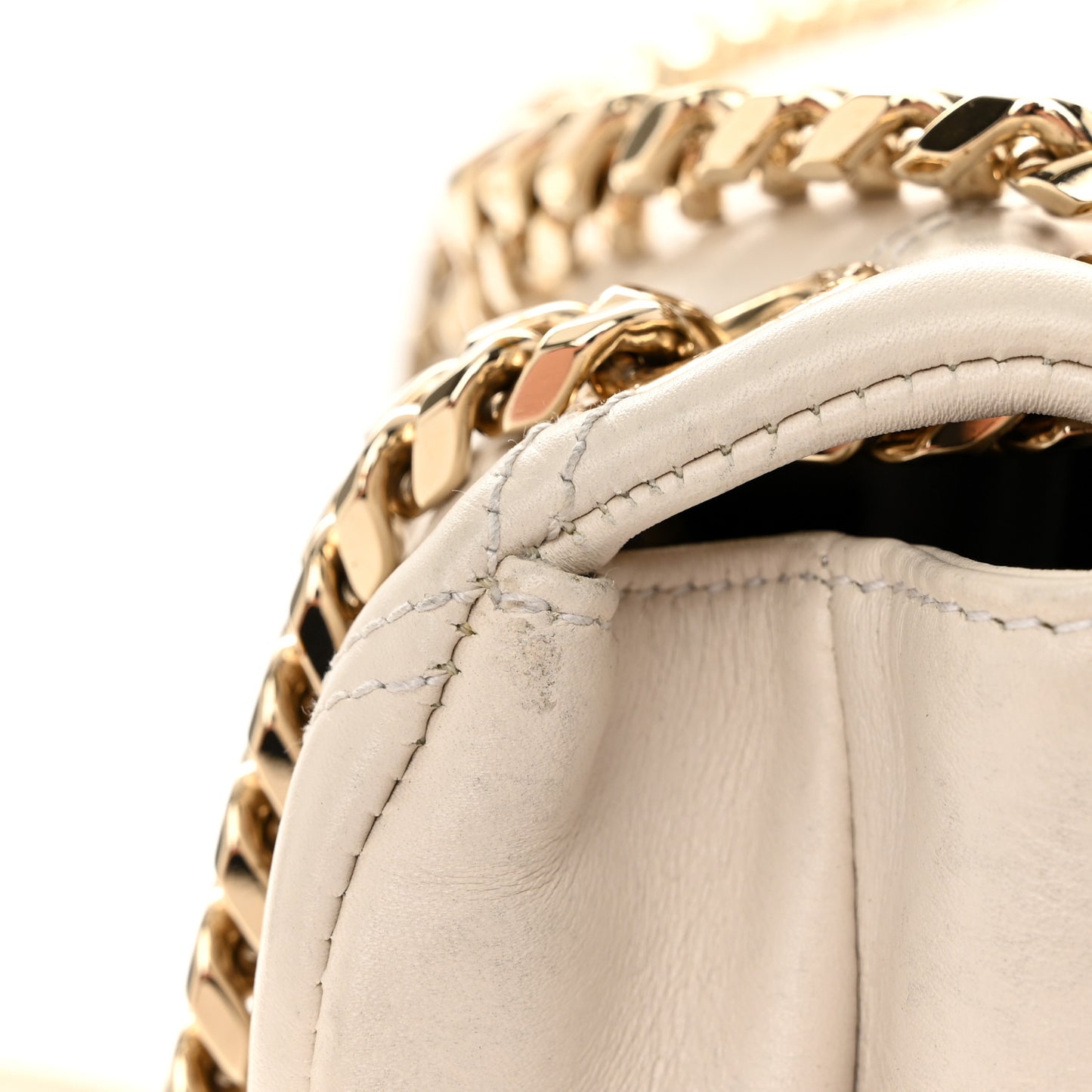 Calfskin Matelasse Small Serpenti Cabochon Shoulder Bag White