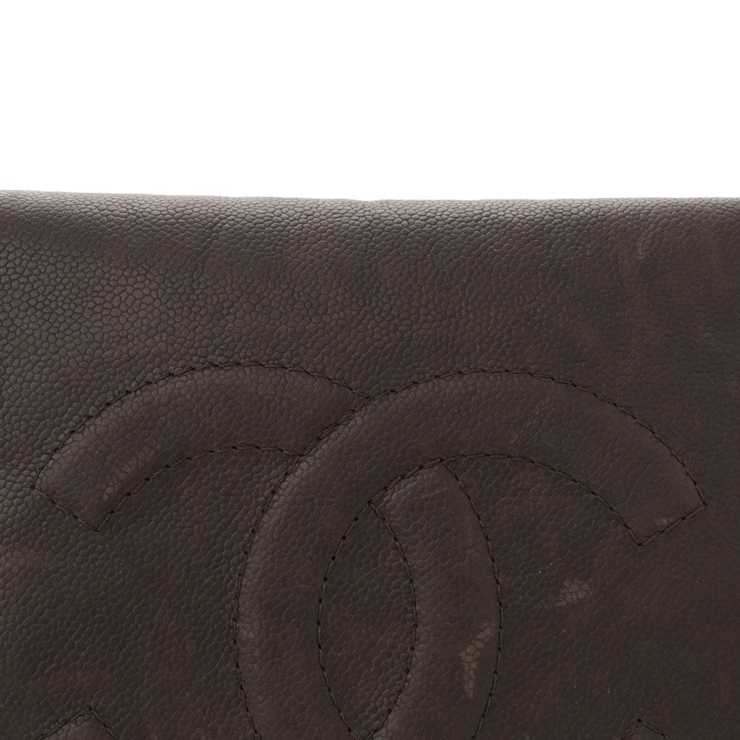 Caviar Large Half Moon Flap Brown