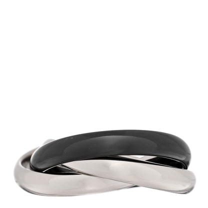 Cartier 18K White Gold Black Ceramic Trinity Ring 49 5 3 of 5