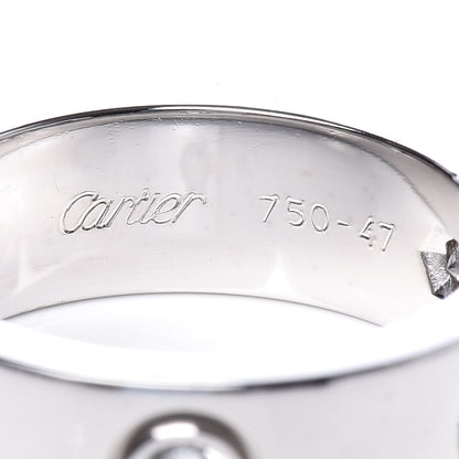 Cartier 18K White Gold 3 Diamond 5.5mm LOVE Ring 47 4.25 4 of 6