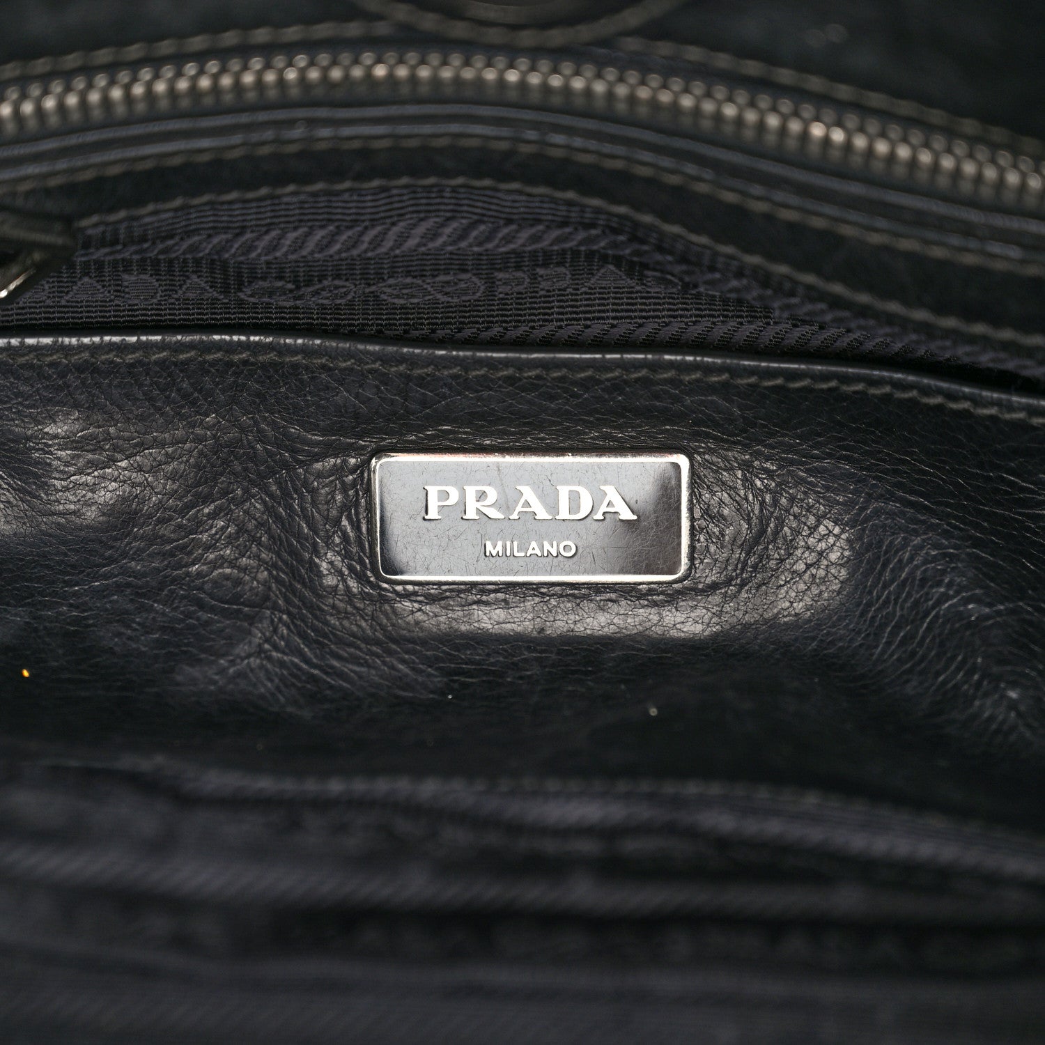 Prada Glace Calf Twin Pocket Tote Black 6 of 16