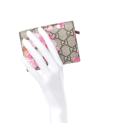 Gucci GG Supreme Monogram Blooms Card Case Wallet Beige Multicolor Dry Rose 2 of 7