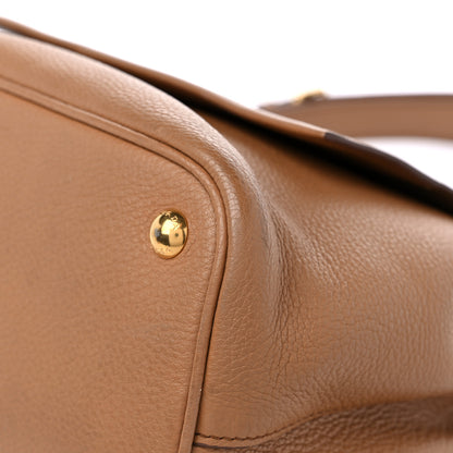 Prada Vitello Daino Flap Shoulder Bag Caramel 8 of 14