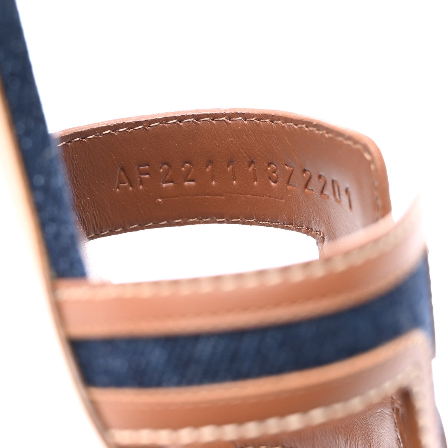 Hermes Calfskin Denim Oasis Sandals 38 Bleu Brut Gold 7 of 8