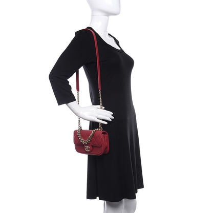 Chanel Caviar Quilted Mini Studded Flap Red 2 of 12