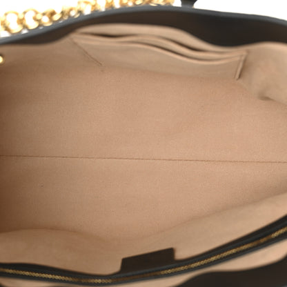 Gucci GG Supreme Monogram Bees Medium Padlock Tote Beige Oro Black 5 of 11