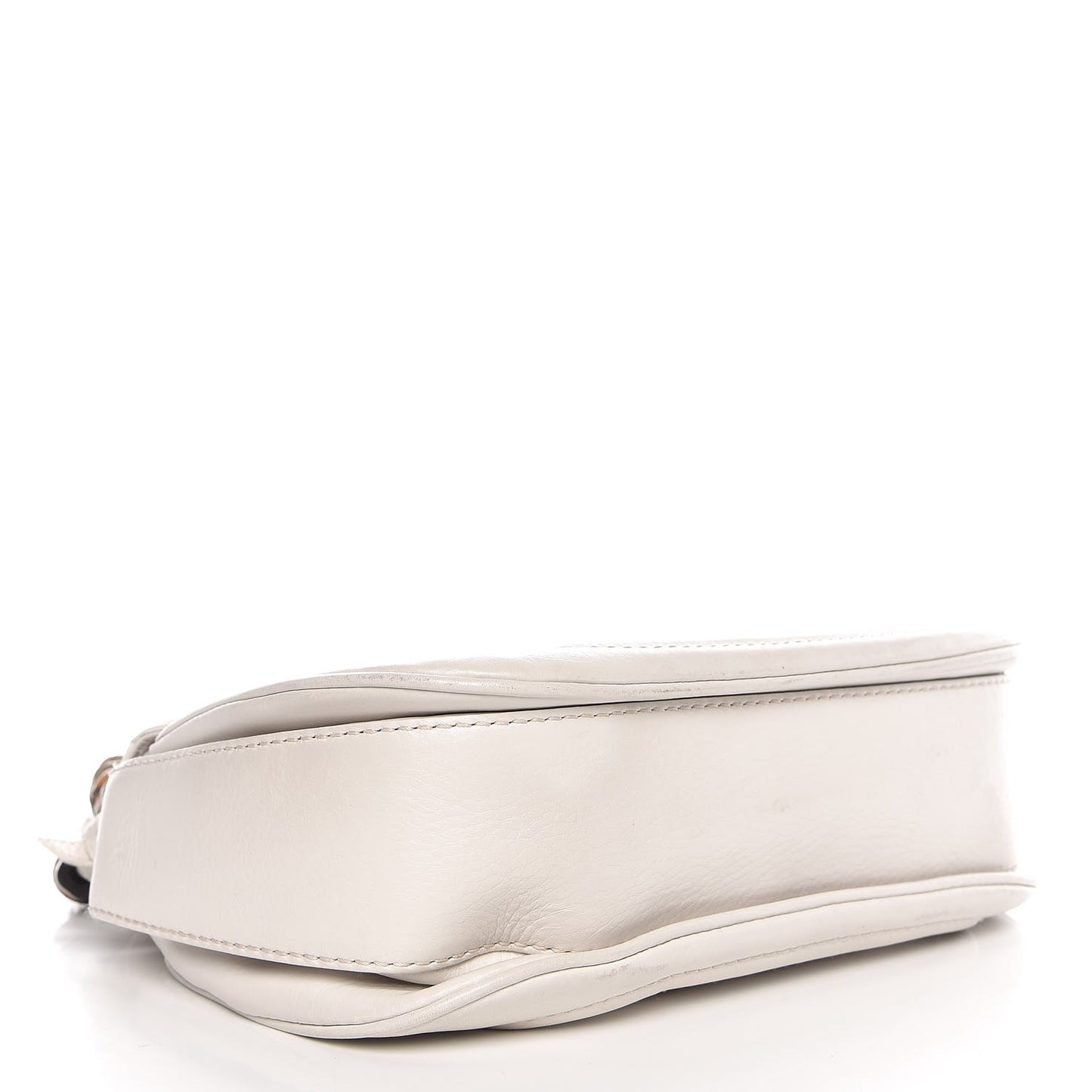 Calfskin Medium New Bamboo Top Handle Bag White
