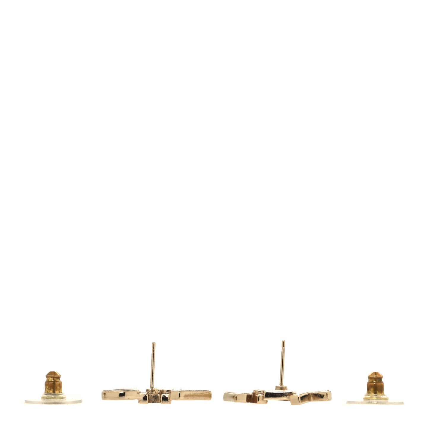 Crystal Pearl Signature Stud Earrings Gold