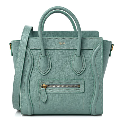 Celine Drummed Calfskin Nano Luggage Ice Mint 1 of 11